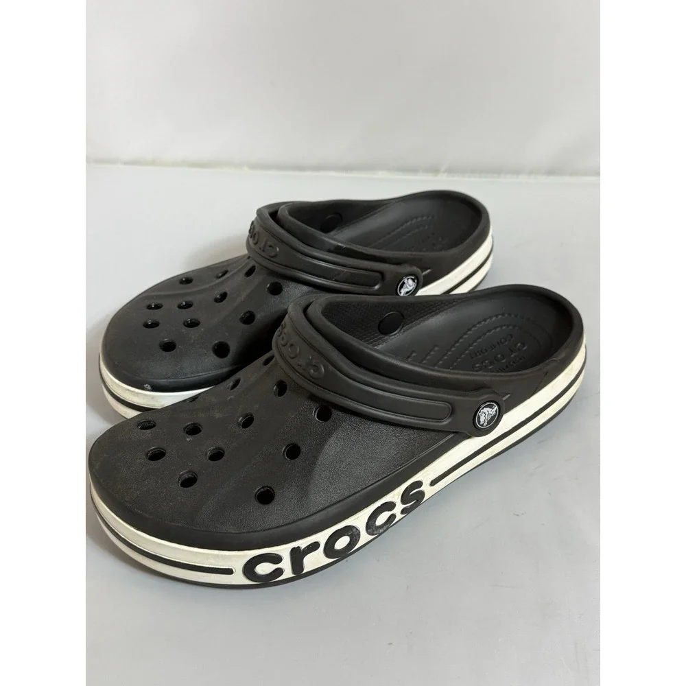 Crocs Unisex-Adult Bayaband Clogs Size M-8 W-10 Black/White #1333 Beach Summer